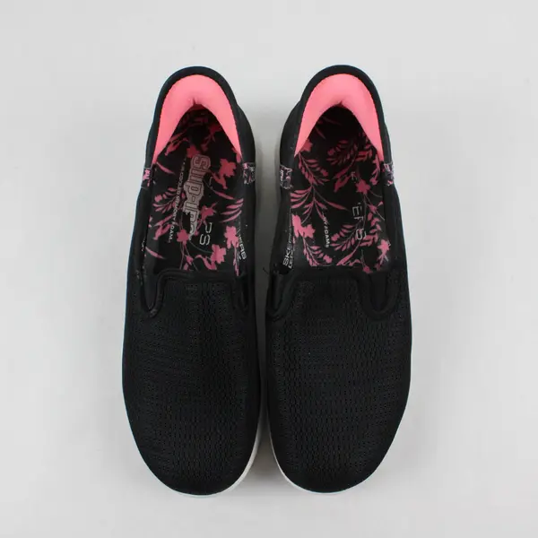 Skechers Black and Pink Slip-Ins Go Walk Memory Foam Shoes Women's 9
