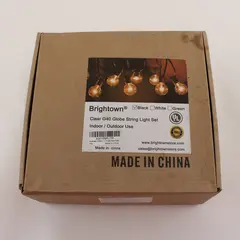 Brightown Clear G40 Globe String Light Set Indoor/Outdoor Black Cord 25 Bulbs