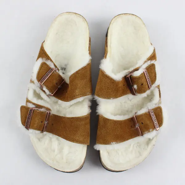 Birkenstock Arizona Fur Shearling Mink Women's 39 Sandals