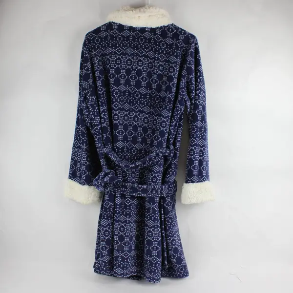 Ulta Beauty  Blue Belted Fleece Robe with Pockets Women's Size L/XL