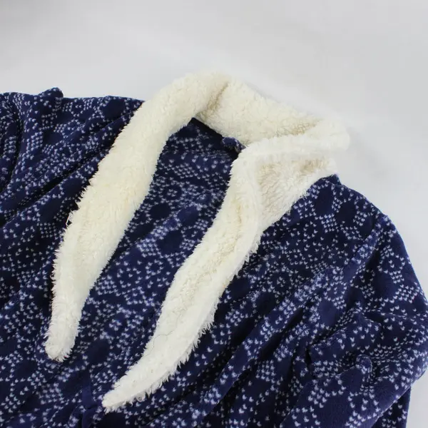 Ulta Beauty  Blue Belted Fleece Robe with Pockets Women's Size L/XL