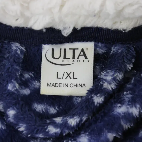 Ulta Beauty  Blue Belted Fleece Robe with Pockets Women's Size L/XL