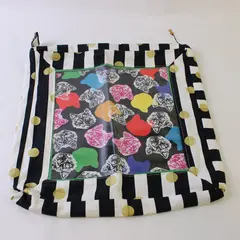 Handmade Fabric Storage Bag Sewing Craft Supplies Clear Front Cats