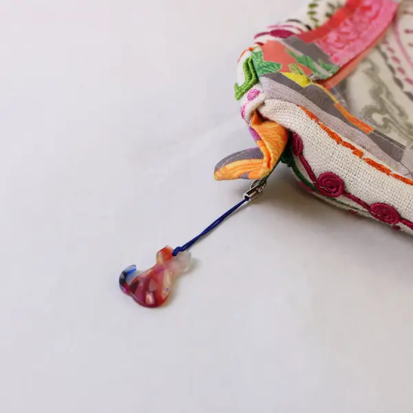 Handmade Fabric Sewing Storage Bag Clear Front Panel Cat Charm