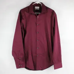 Calvin Klein Infinite Wrinkle Free Slim Fit Burgundy Button Up Long Sleeve L