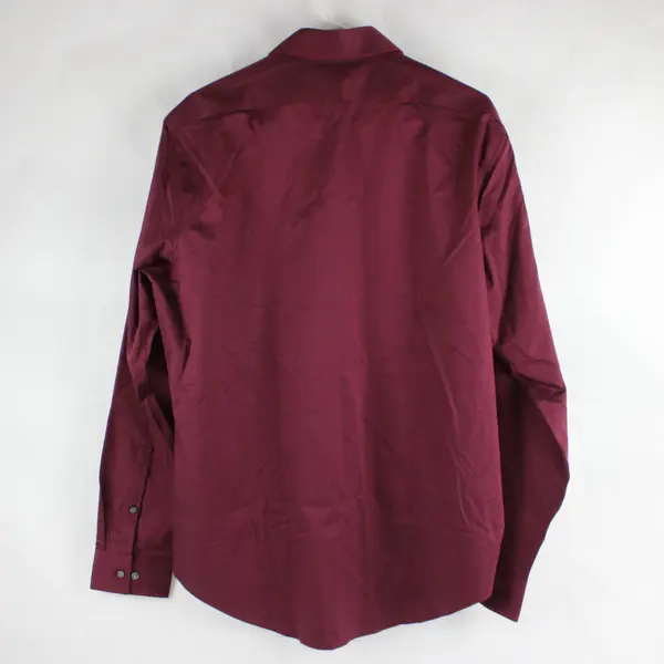 Calvin Klein Infinite Wrinkle Free Slim Fit Burgundy Button Up Long Sleeve L