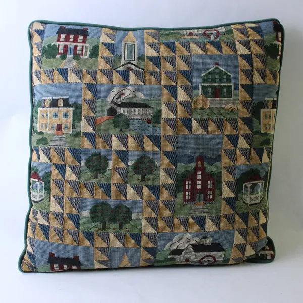 Lot Of 2 Newport/Unbranded Square Throw Pillows  Multicolor Snowman 17" & 15.5"