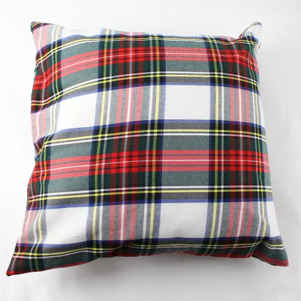 Lot Of 2 Unbranded Matching Multicolor Plaid Square Throw Pillows 17"