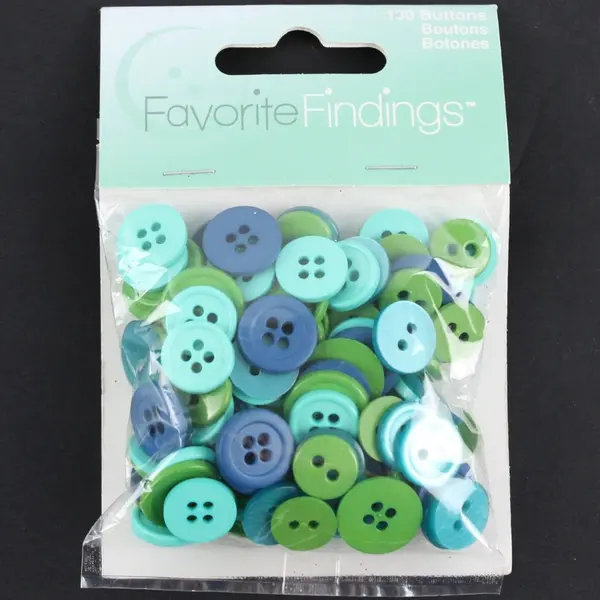 Favorite Findings 130 Green and Blue Buttons Style #550000434-A