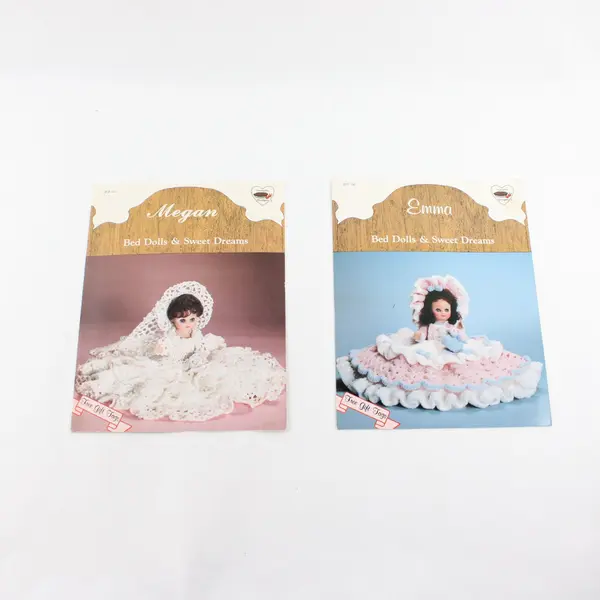 Lot of 2 Crochet Patterns Megan Emma Bed Dolls Sweet Dreams Dumplin Designs
