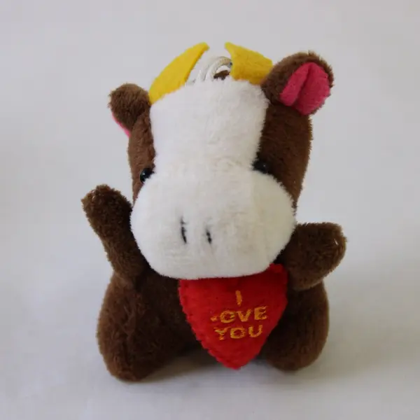 Lot of 3 Small Plush Toys Unbranded Cow and Dog and TY Louie the Lion