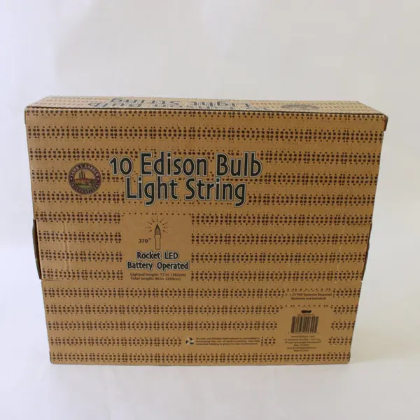 Rocket LED 10 Edison Bulb Warm White Light String W/ 2 Replacement Bulbs