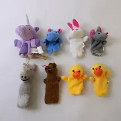 Lot of 8 Animal Finger Puppets Unicorn Mouse Hippo Rabbit Ducks More