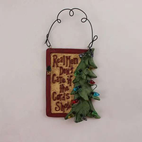 Lot 5 Matching Christmas Tree Decorations-Real Men Don't Care if the Cords Show!