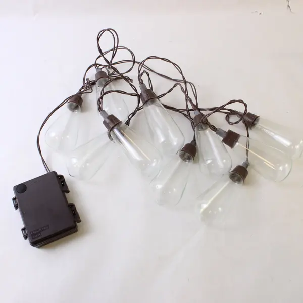 Rocket LED 10 Edison Bulb Warm White Light String W/ 7 Glass Bulb Covers