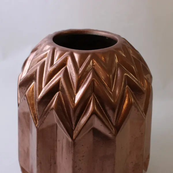Rose Gold Shiny Ceramic Decorative Vase Modern Decor Accent