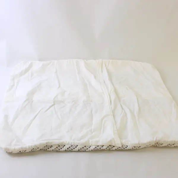 Quilted Rectangular Pillow Sham White Gray Geometric Design 25'' x 18.5''