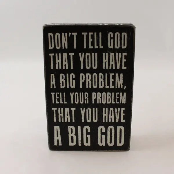 Black & White Wooden Sign Plaque, Religious Wording 6"x4" 2016 