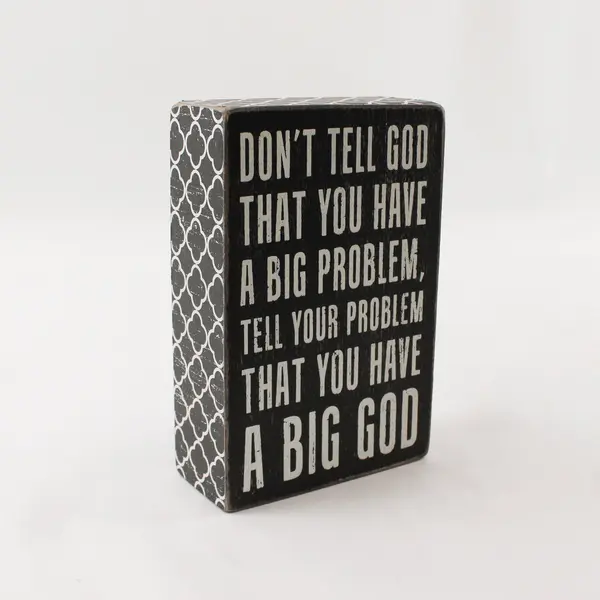 Black & White Wooden Sign Plaque, Religious Wording 6"x4" 2016 