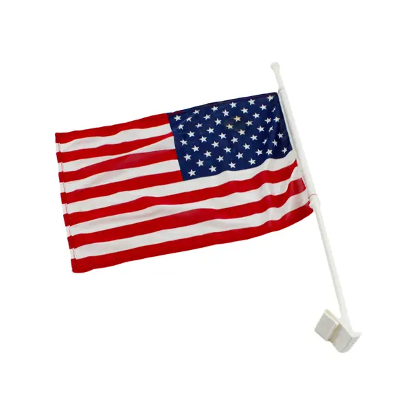 Lot of 6 Nylon US Patriotic Flags Assorted Sizes Vehicle Mount
