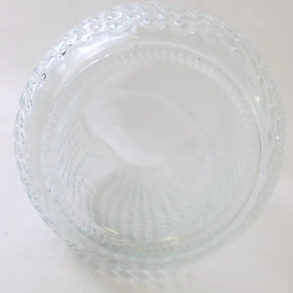 Vintage Textured Ridges Clear Glass Flower Vase 7.5''