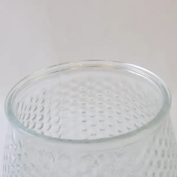 Vintage Textured Ridges Clear Glass Flower Vase 7.5''