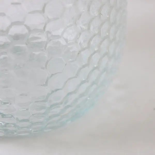 Vintage Textured Ridges Clear Glass Flower Vase 7.5''