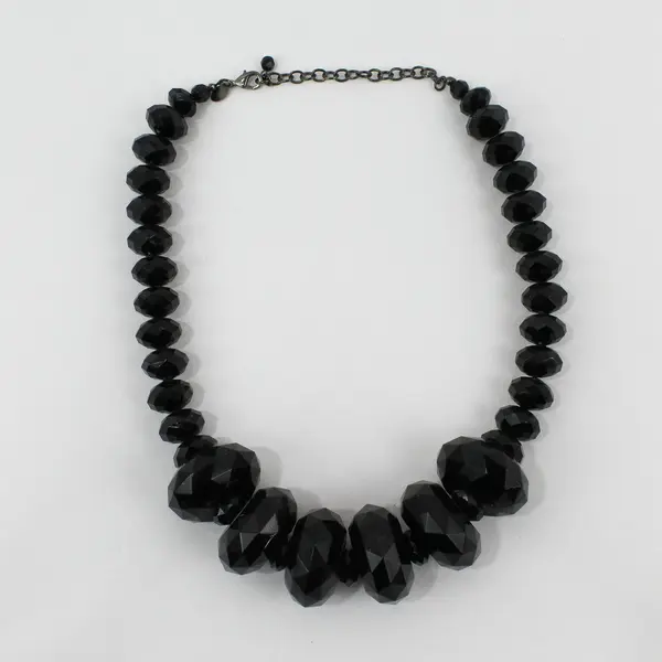 Joan Rivers Chunky Black Beaded Necklace 23"