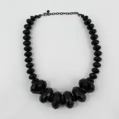 Joan Rivers Chunky Black Beaded Necklace 23"