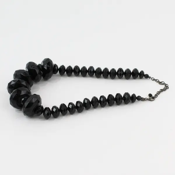 Joan Rivers Chunky Black Beaded Necklace 23"