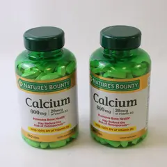 Two Bottles of 250  Nature's Bounty Calcium 600 mg Tablets - Sealed