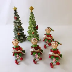 Six Rite Aid Home for the Holidays Christmas Decorations - 4 Elves and 2 Trees