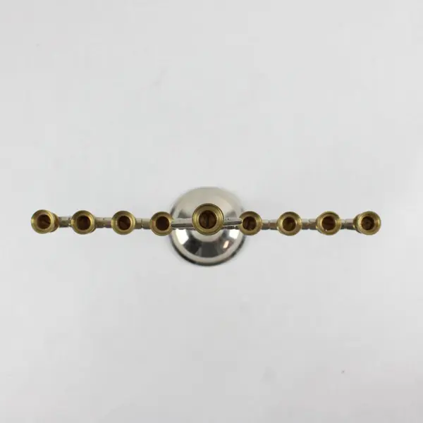 Two-Tone Metal Jewish Hanukkah Menorah Weighted Base 13"