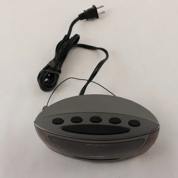 Nelsonic LED Alarm Clock Radio Model NLC602 Silver Wood Look