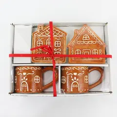 Overjoyed Boutique 4 Piece Gingerbread Cup And Saucer Set