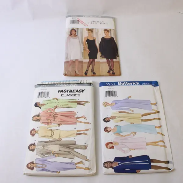 Lot of 3 Sewing Patterns Butterick 3222, 3146, and 5933