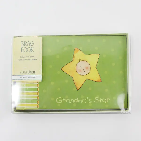 2007 CR Gibson Grandma's Star Brag Book Baby Photo Album Holds 20 4x6 Photos