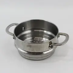 Stainless Steel Double Handle Steamer Insert For Sauce Pan 7" Base