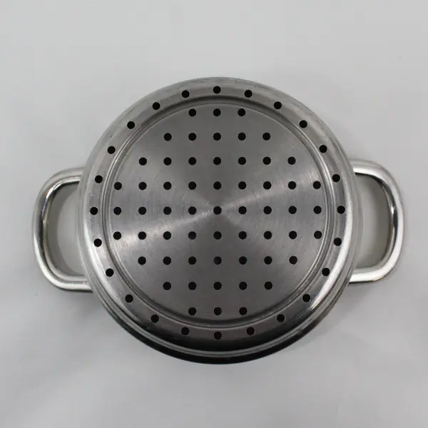 Stainless Steel Double Handle Steamer Insert For Sauce Pan 7" Base