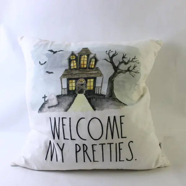 Rae Dunn Halloween Throw Pillow Seasonal Decorative Home Decor 16x16 Pre-Owned