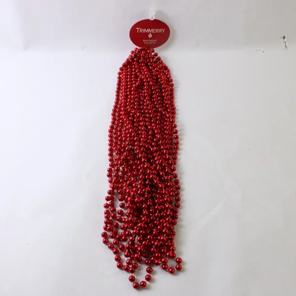 Lot of 3 Trimmerry Bead Garlands Red Gold Green Christmas 36ft each