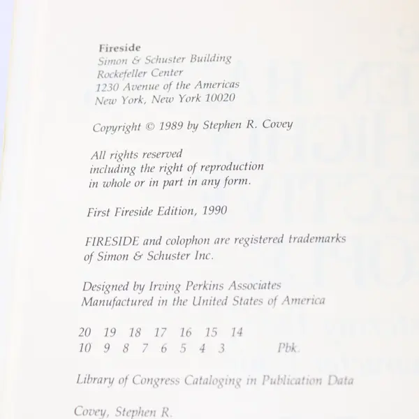 The 7 Habits of Highly Effective People SC Book by Stephen R Covey, 1990