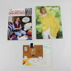 Vintage Lot of 3 Crochet Pattern Books 1976 1977 & 1995 PB Good Condition