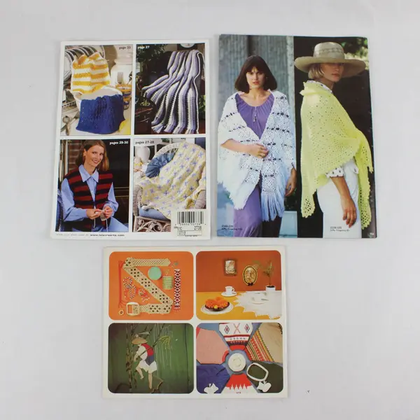 Vintage Lot of 3 Crochet Pattern Books 1976 1977 & 1995 PB Good Condition