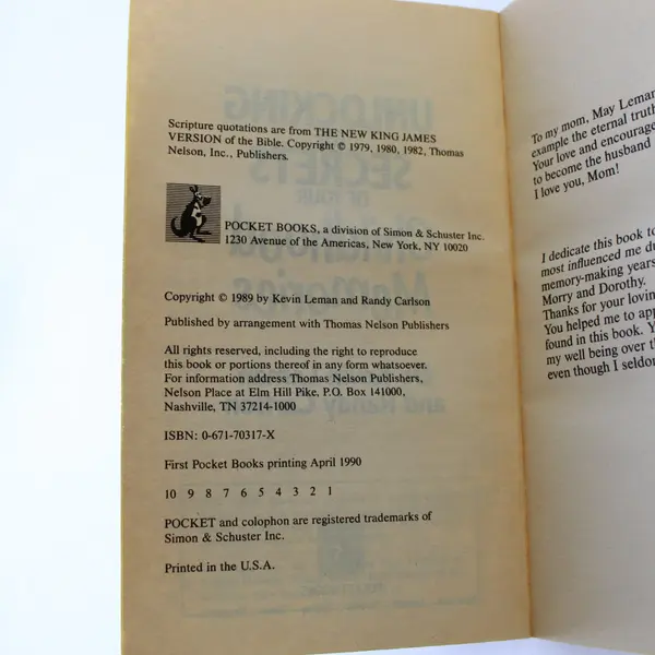 Unlocking the Secrets of Your Childhood Memories Kevin Leman Randy Carlson 1990