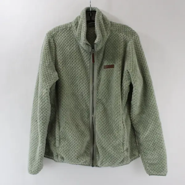 Columbia Women's Green Full Zip Fuzzy Fleece Jacket L AL1086
