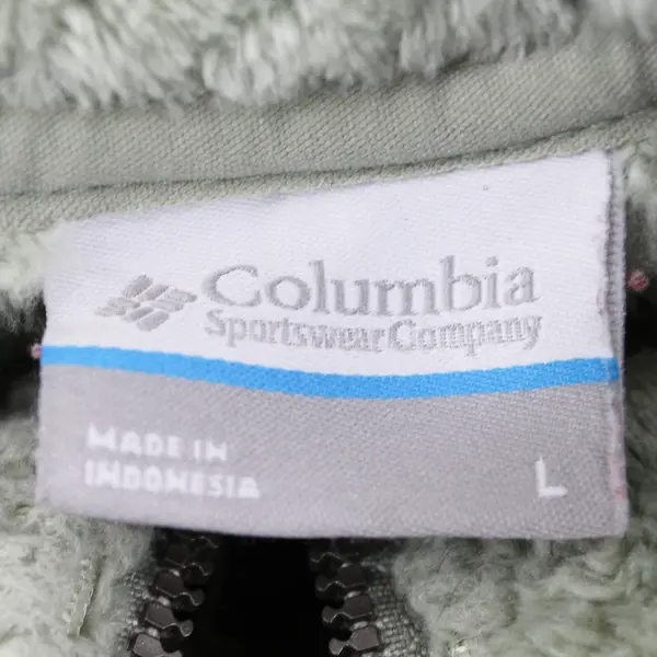 Columbia Women's Green Full Zip Fuzzy Fleece Jacket L AL1086