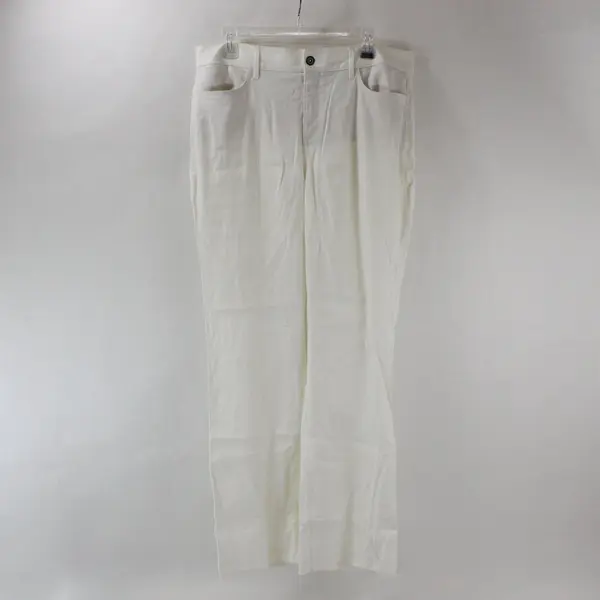 Curves 360 by NYDJ Trouser Pants in Stretch Linen - White Size 12