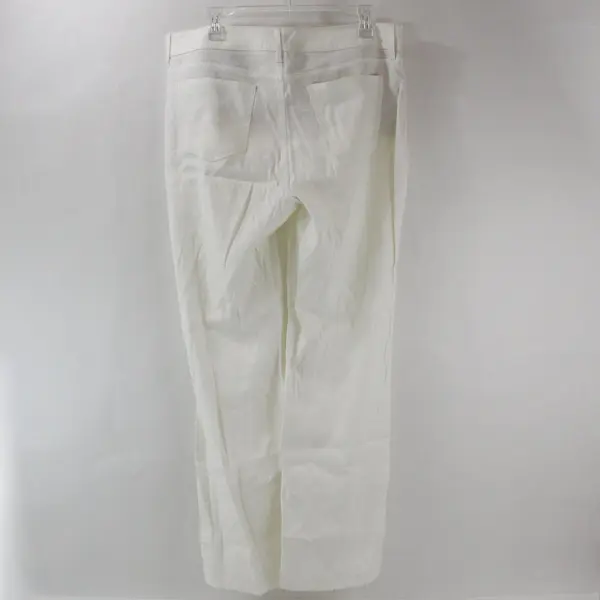 Curves 360 by NYDJ Trouser Pants in Stretch Linen - White Size 12