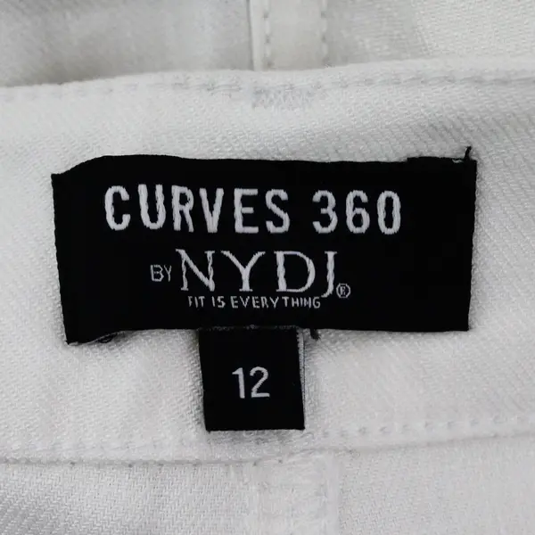 Curves 360 by NYDJ Trouser Pants in Stretch Linen - White Size 12